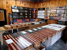 Load image into Gallery viewer, Deluxe Charred RWB American Flag Handgun Concealment Wall Art