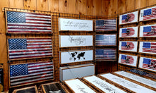 Load image into Gallery viewer, Deluxe Charred RWB American Flag Handgun Concealment Wall Art