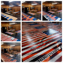 Load image into Gallery viewer, Large Charred American Flag & Whitetail Buck Concealment Wall Art