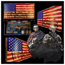 Load image into Gallery viewer, Large Charred Deluxe We The People  American Concealment Flag Wall Art 2.0
