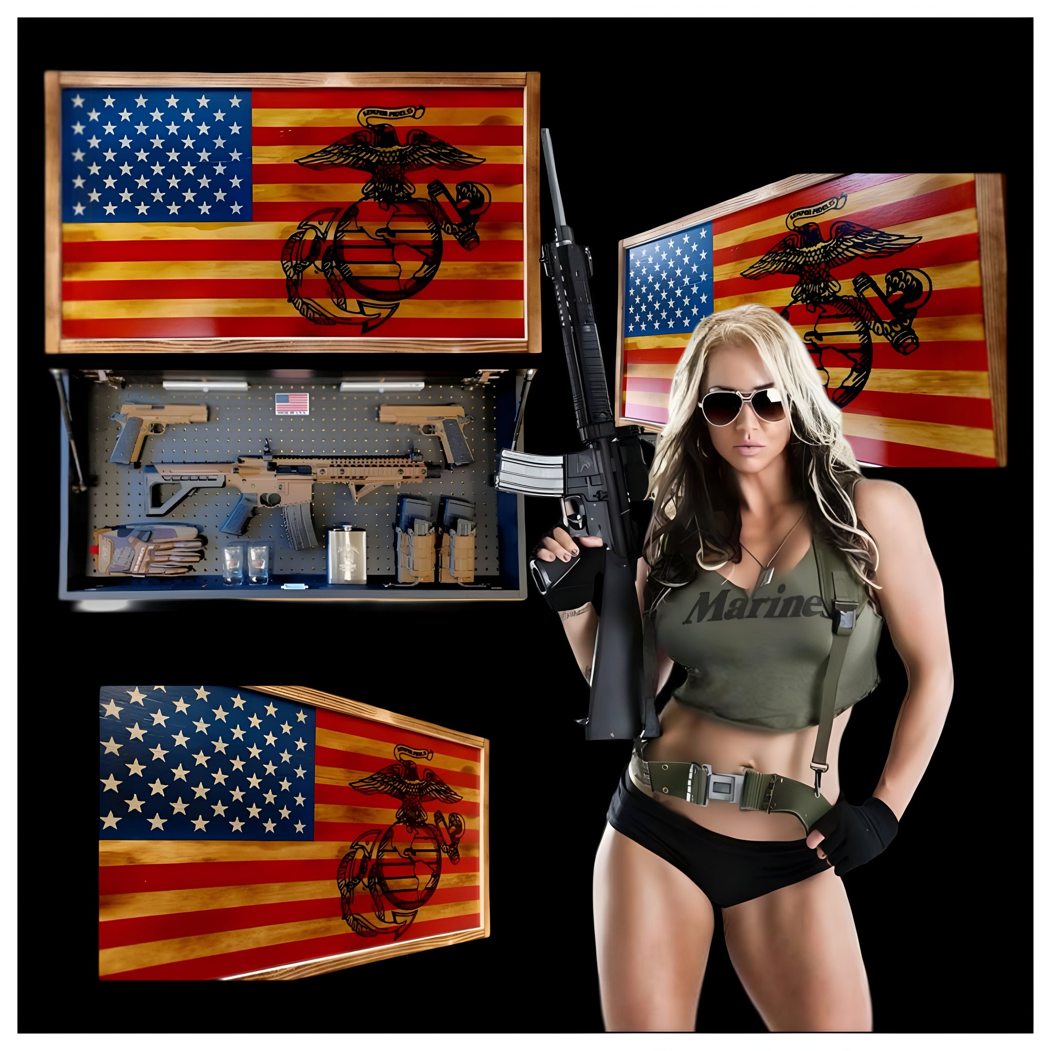 USA Concealment outlet Flag with RFID