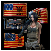 Load image into Gallery viewer, Large Charred Deluxe NAVY American Concealment Flag Wall Art 2.0
