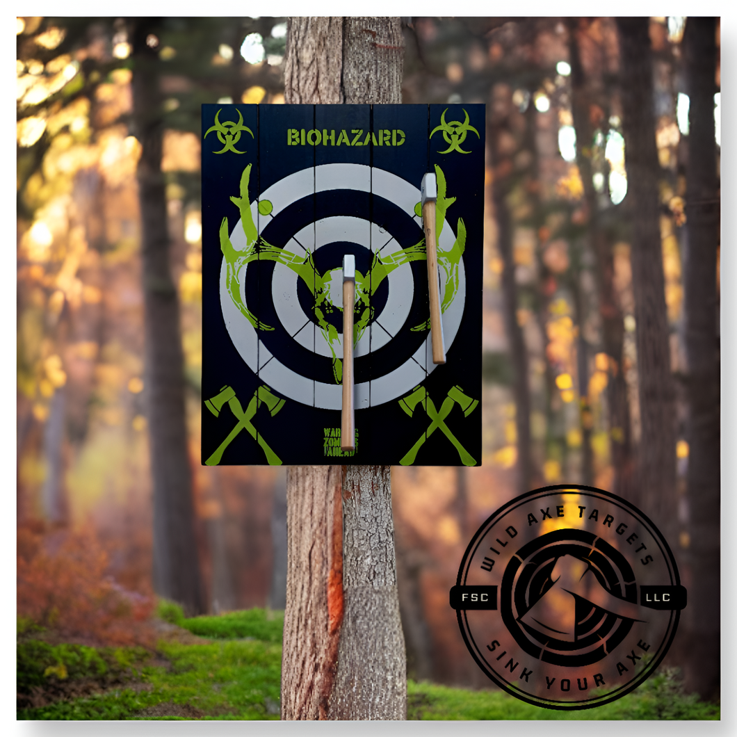 Toxic Green Wild Buck Attack Axe Throwing Target With Axe Included