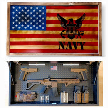 Load image into Gallery viewer, Large Charred Deluxe NAVY American Concealment Flag Wall Art 2.0
