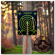 Load image into Gallery viewer, Toxic Green Wild Zombie Axe Throwing Target With Axe Included
