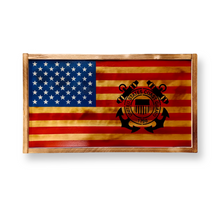 Load image into Gallery viewer, Deluxe Charred US Coast Guard Flag Handgun Concealment Wall Art

