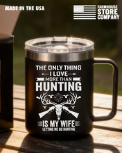 Load image into Gallery viewer, LOVE HUNTING &amp; MY WIFE BFM 12oz PATRIOTIC MUG
