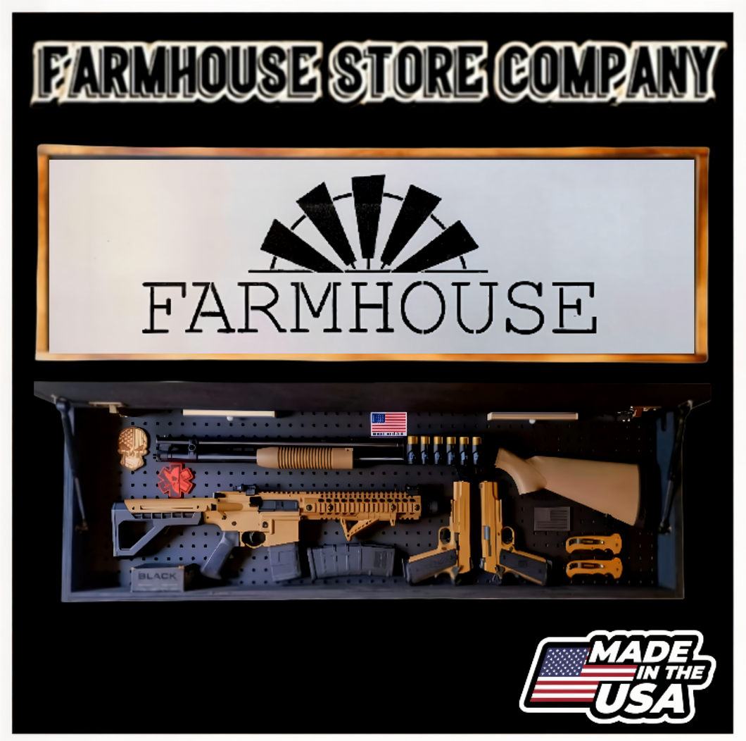 Farmhouse Long Rifle Gun Concealment Flag Wall Art