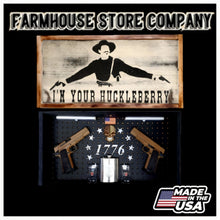 Load image into Gallery viewer, Deluxe Doc Holiday Huckleberry Distressed Handgun Concealment Flag Wall Art
