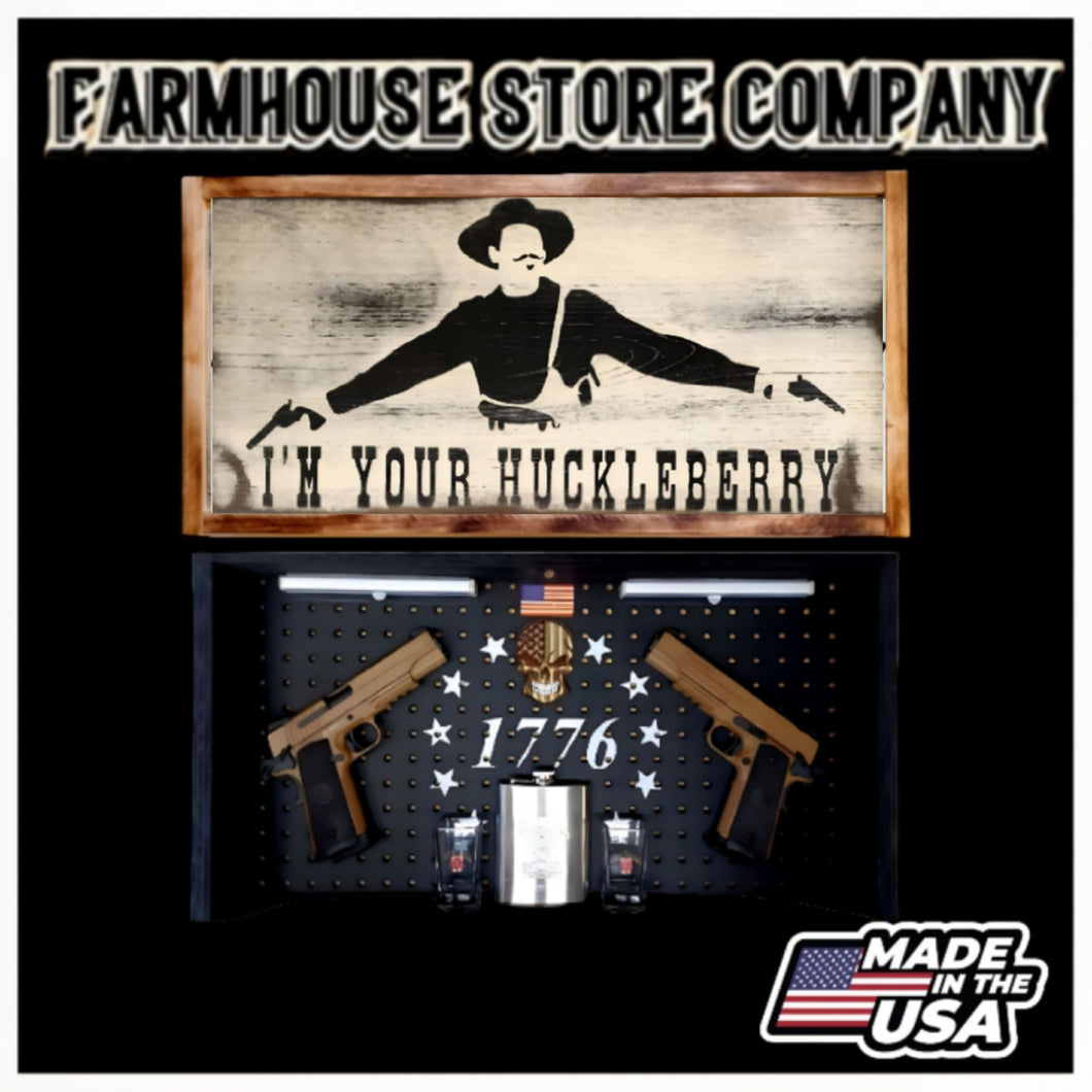 Deluxe Doc Holiday Huckleberry Distressed Handgun Concealment Flag Wall Art