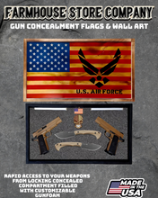 Load image into Gallery viewer, Gun Concealment Flag Deluxe Handgun Wall Art Charred Flag Air Force Design
