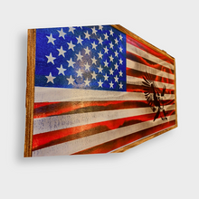 Load image into Gallery viewer, Large Charred Deluxe American Concealment Flag Wall Art 2.0 With Bald Eagle
