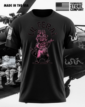 Load image into Gallery viewer, Pink Lil Feral Combat Raccoon Patriotic T-Shirt
