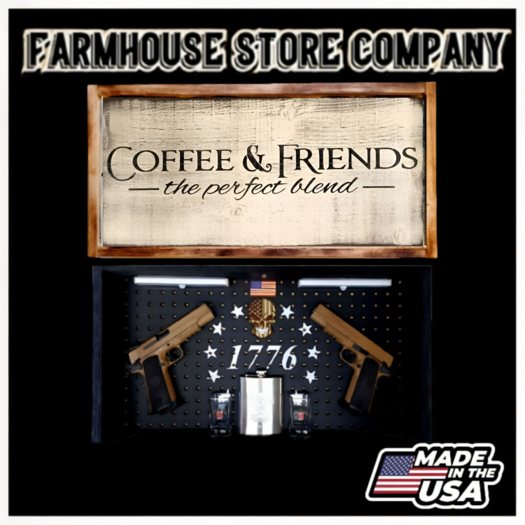 Coffee & Friends Deluxe Gun Concealment Flag Wall Art