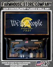 Load image into Gallery viewer, Gun Concealment Flag Deluxe Wall Art Charred Black Spartan Design
