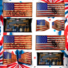 Load image into Gallery viewer, Large Charred Deluxe American Concealment Flag Wall Art 2.0 With Bald Eagle
