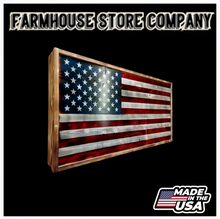 Load image into Gallery viewer, Deluxe Charred RWB American Flag Handgun Concealment Wall Art
