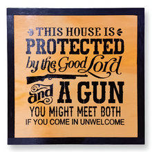 Load image into Gallery viewer, Good Lord &amp; A Gun Deluxe Handgun Concealment Wall Art
