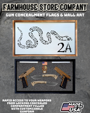 Load image into Gallery viewer, Gun Concealment Flag Deluxe Handgun Wall Art White Join Or Die 2A Design
