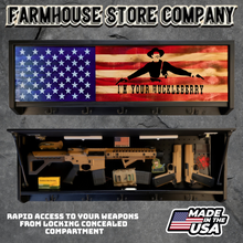 Load image into Gallery viewer, Gun Concealment Coat Rack Black Unit Charred American Flag Huckleberry Design
