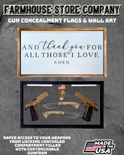 Load image into Gallery viewer, Gun Concealment Flag Deluxe Handgun Wall Art Charred White Thank You Design
