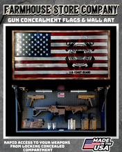 Load image into Gallery viewer, Gun Concealment Flag Deluxe Wall Art American Flag Coast Guard Design
