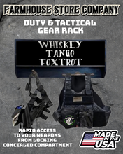 Load image into Gallery viewer, Deluxe WTF Flag Tactical  Duty Gear Rack With Gun Concealment
