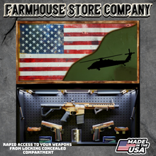 Load image into Gallery viewer, Gun Concealment Flag Deluxe Wall Art TORN &amp; BATTLE-WORN OD GREEN Blackhawk Design
