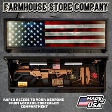 Load image into Gallery viewer, Gun Concealment Coat Rack Black Unit American Flag Design
