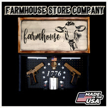 Load image into Gallery viewer, Farmhouse Cow Deluxe Gun Concealment Flag Wall Art
