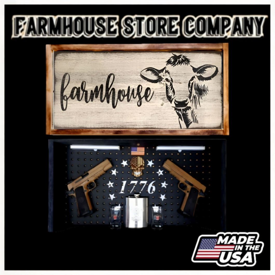 Farmhouse Cow Deluxe Gun Concealment Flag Wall Art
