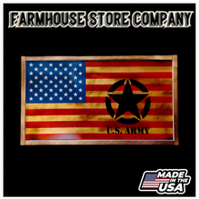 Load image into Gallery viewer, Deluxe Charred US Army Flag Handgun Concealment Wall Art
