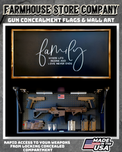 Load image into Gallery viewer, Gun Concealment Flag Deluxe Wall Art Charred Black Family Design
