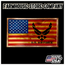 Load image into Gallery viewer, Deluxe Charred US Air Force Flag Handgun Concealment Wall Art
