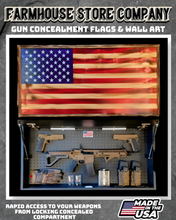 Load image into Gallery viewer, Gun Concealment Flag Deluxe Wall Art Charred American Design
