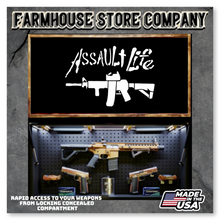Load image into Gallery viewer, Gun Concealment Flag Deluxe Wall Art Charred Black Assault Life Design
