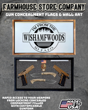 Load image into Gallery viewer, Gun Concealment Flag Deluxe Handgun Wall Art White WISHAMFWOODS FAFO Design
