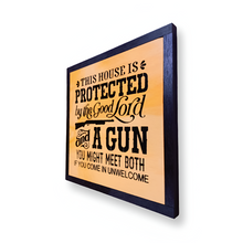 Load image into Gallery viewer, Good Lord &amp; A Gun Deluxe Handgun Concealment Wall Art
