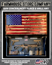 Load image into Gallery viewer, Gun Concealment Flag Deluxe Wall Art Charred 2nd Amendment Design
