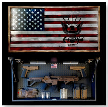 Load image into Gallery viewer, Large Charred Deluxe Pick Your Design 2nd Amendment, Military Branches, Patriotic American Gun Concealment Flag Wall Art 2.0
