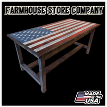 Load image into Gallery viewer, Timber Framed Deluxe Gun Concealment American Flag Coffee Table
