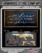 Load image into Gallery viewer, Gun Concealment Flag Deluxe Wall Art Charred Black Love Most Design

