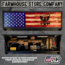 Load image into Gallery viewer, Gun Concealment Coat Rack Black Unit Charred American Flag Navy Design
