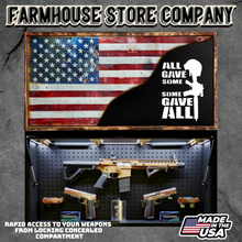Load image into Gallery viewer, Gun Concealment Flag Deluxe Wall Art TORN &amp; BATTLE-WORN BLACK Some Gave All Design
