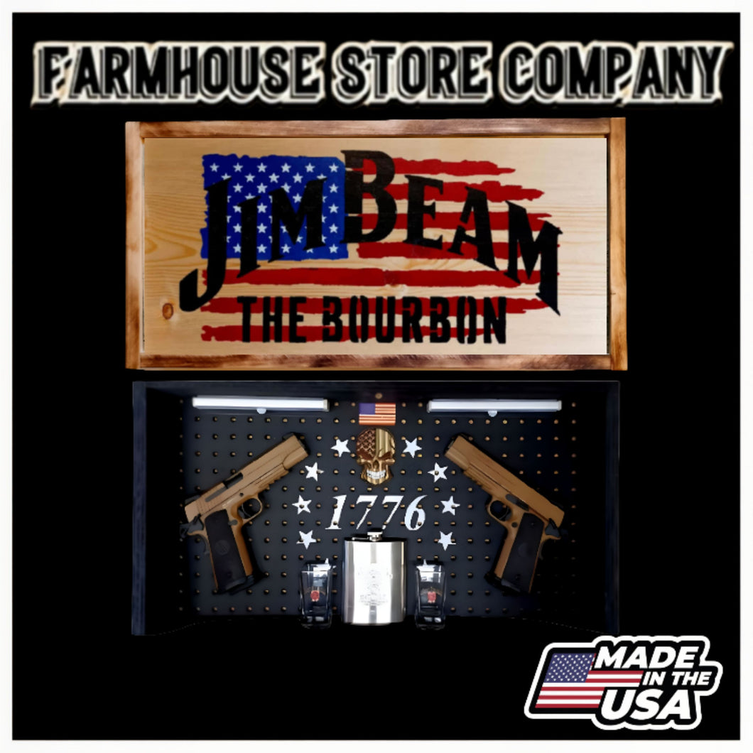 Jim Beam American Flag Concealment Wall Art