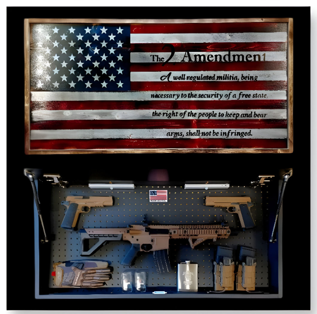 Large Charred Deluxe Pick Your Design 2nd Amendment, Military Branches, Patriotic American Gun Concealment Flag Wall Art 2.0