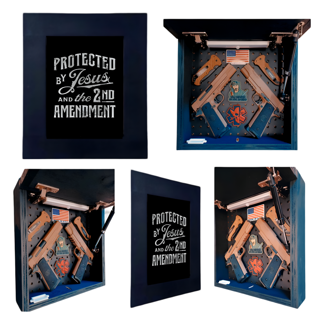 Protected By Jesus Deluxe Gun Concealment Picture Frame