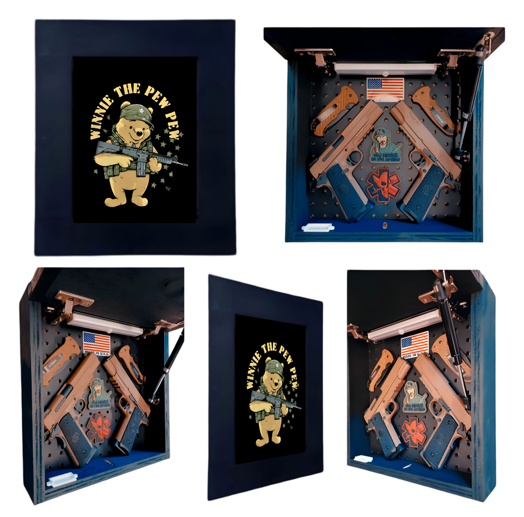 Winnie The Pew Pew Deluxe Gun Concealment Picture Frame