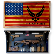 Load image into Gallery viewer, Large Charred Deluxe AIR FORCE American Concealment Flag Wall Art 2.0
