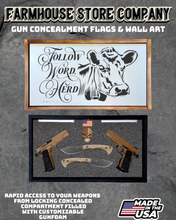 Load image into Gallery viewer, Gun Concealment Flag Deluxe Handgun Wall Art White Follow The Word Design
